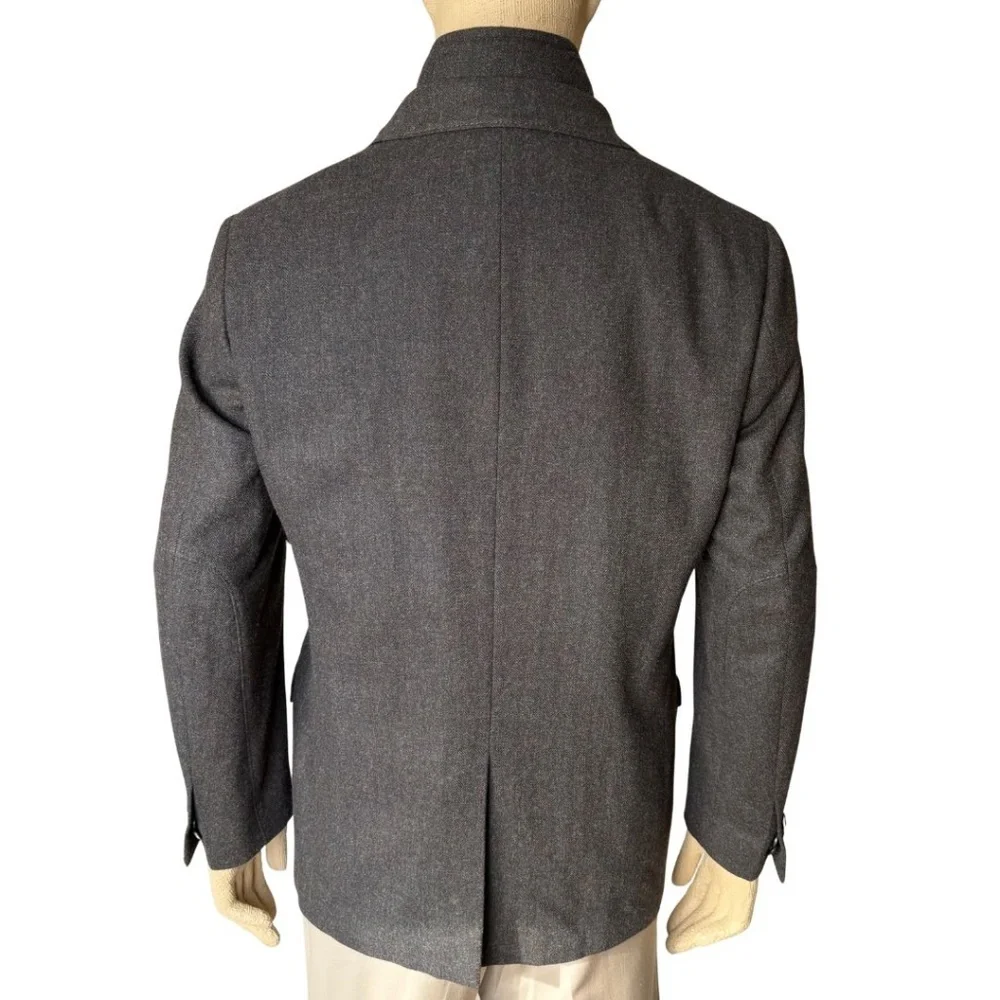 CORNELIANI WOOL AND CASHMERE BLAZER WITH DETACHABLE VEST LOOK PANEL SIZE 50R